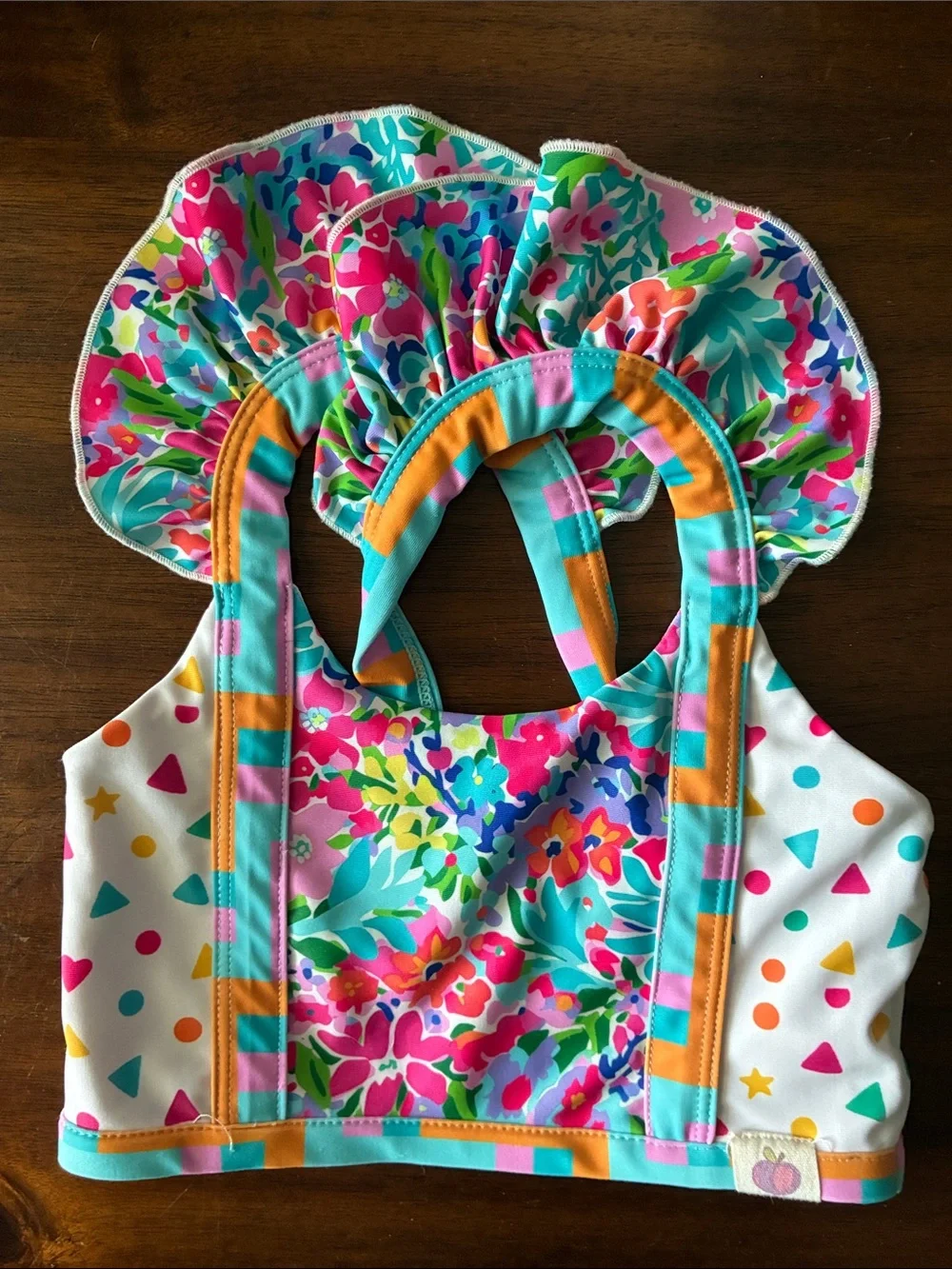 Kids Floral, Multicolor Ruffle Swim Top – cheeky plum clothing